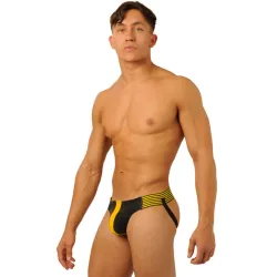  Jockstrap Fist Leather Jaune